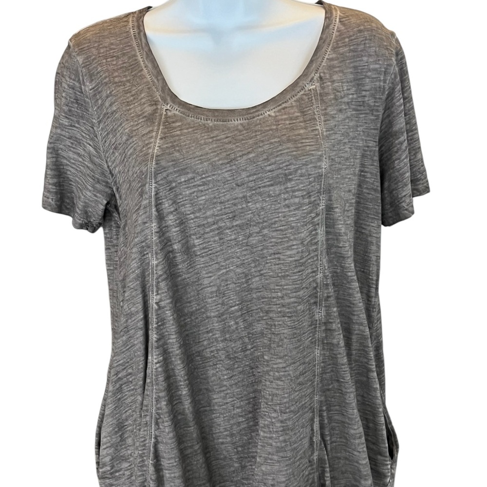 Logo Lori Goldstein  size medium heathered gray, with pockets